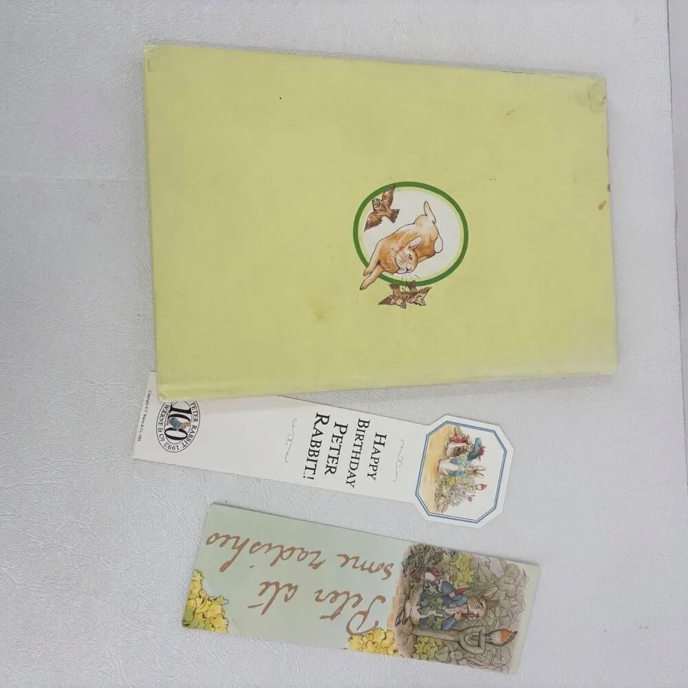 The History Of The‎ Tale Of Peter Rabbit Hardcover Book & Bookmarks Vintage 1976